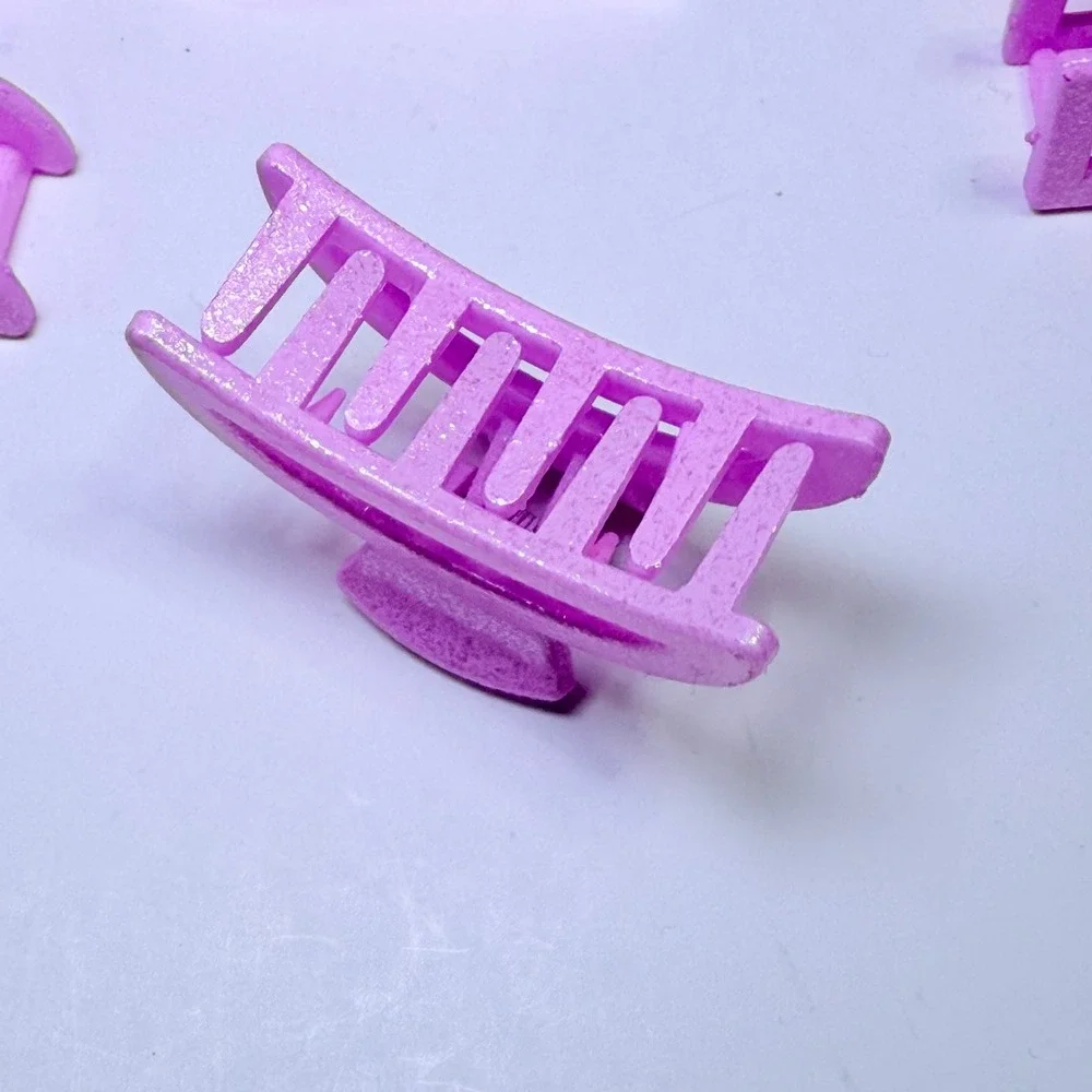 28pc Purple Pink Glitter Hair Claw Clips Set Small Rectangular Curved Y2K Style